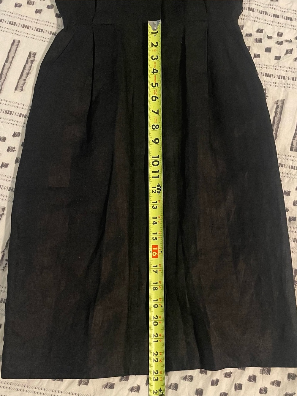 Vintage Anne Klein Sleeveless Black Linen Open Back Dress - Picture 5 of 6